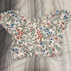 White flower dress shirt